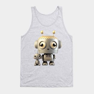 Cute Vintage Robot with Sidekick Tank Top